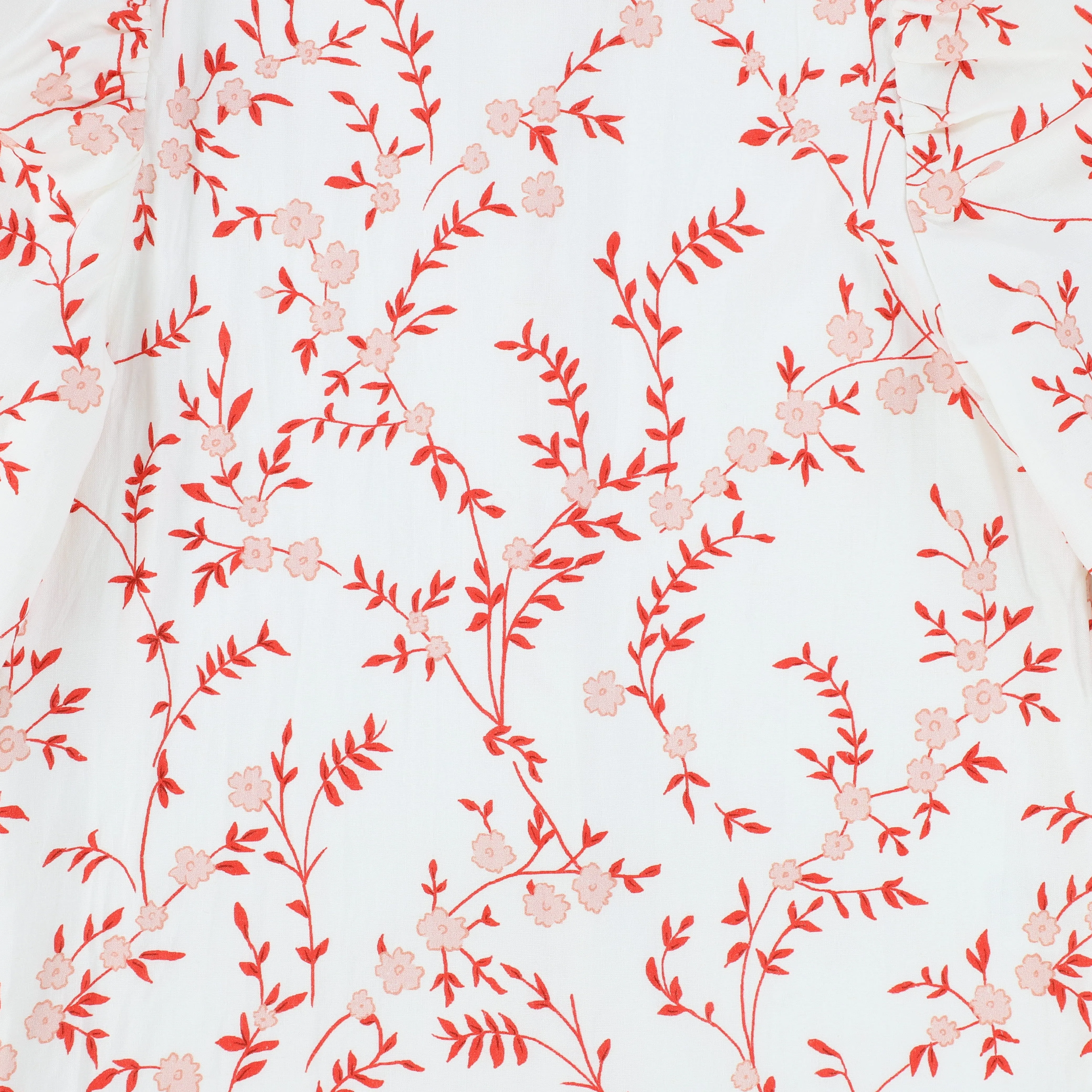BAMBOO PINK FLORAL LINEN BUTTON BACK BLOUSE [Final Sale]