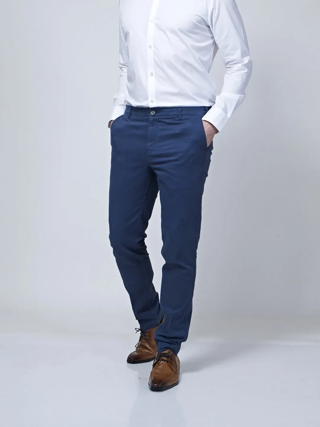 Chino With Diagonal Back Dart Detailing (Blue)