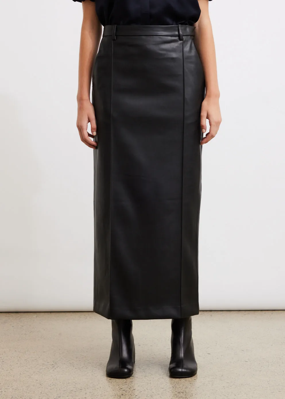 Classico Leather Midi Skirt