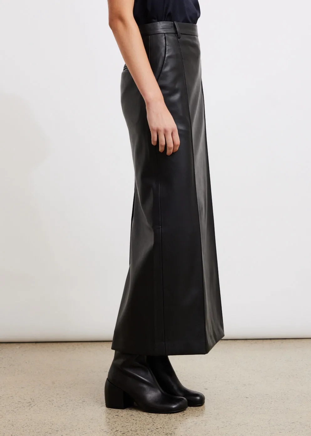 Classico Leather Midi Skirt