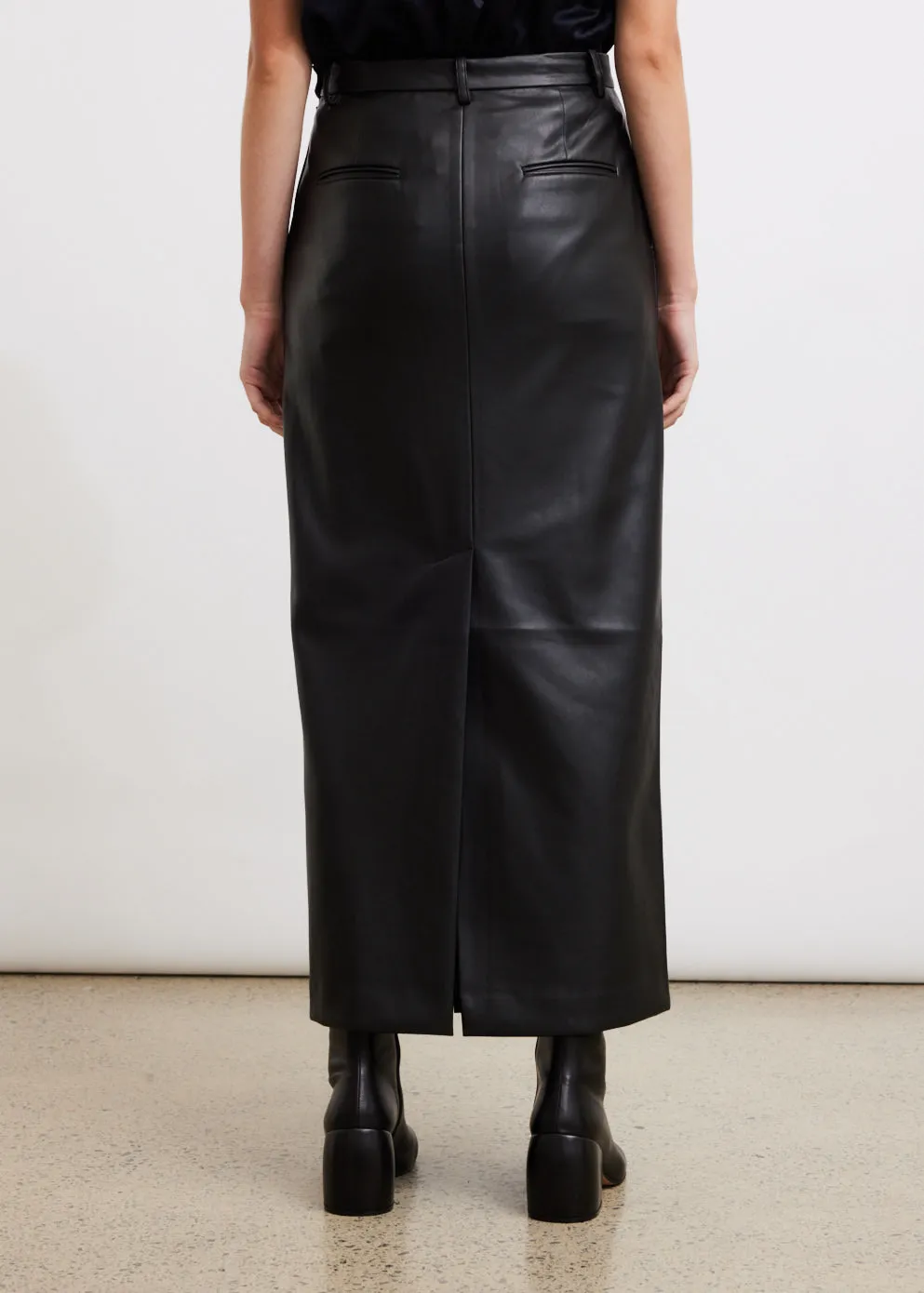 Classico Leather Midi Skirt