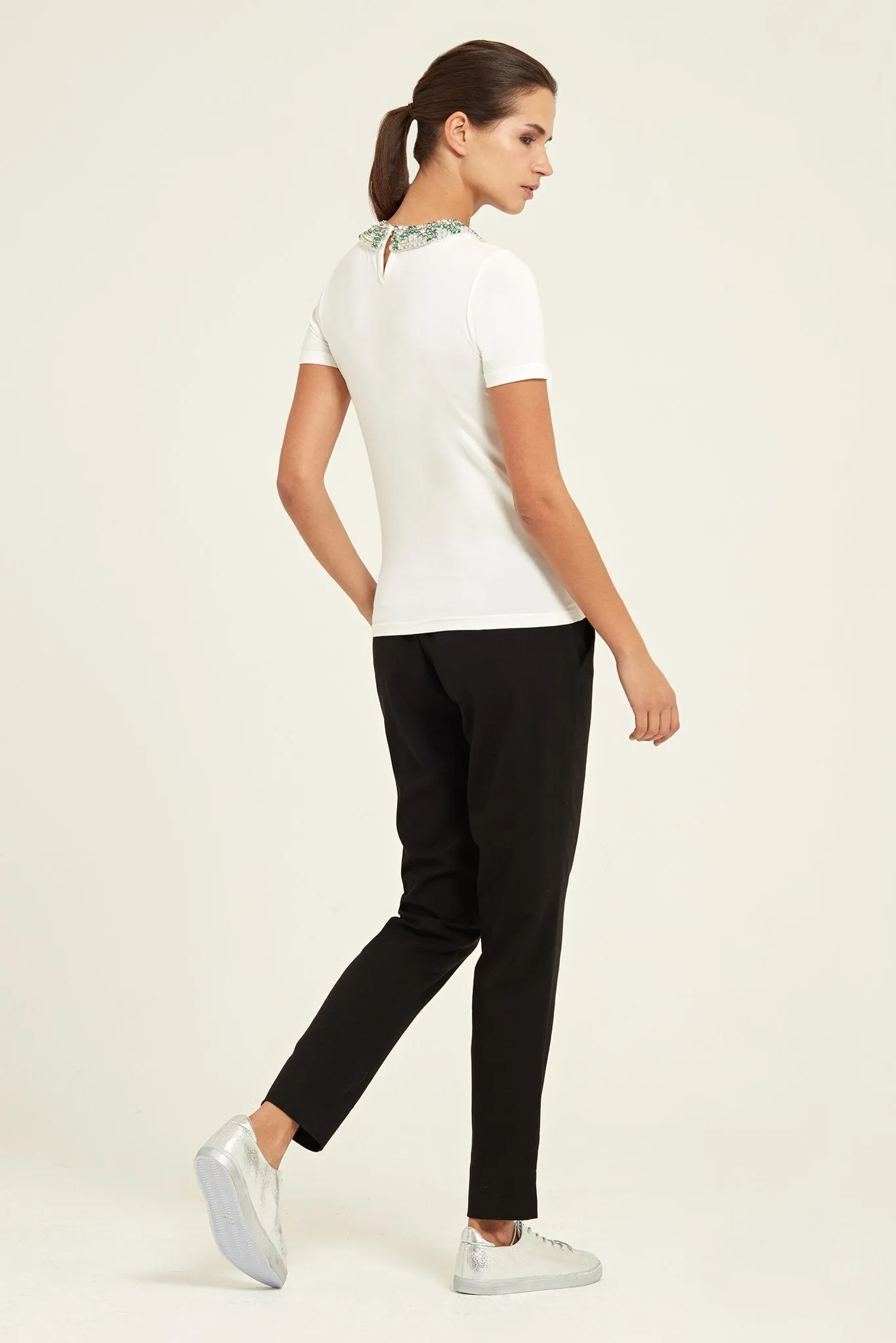 Embellished Cotton-Jersey T-Shirt
