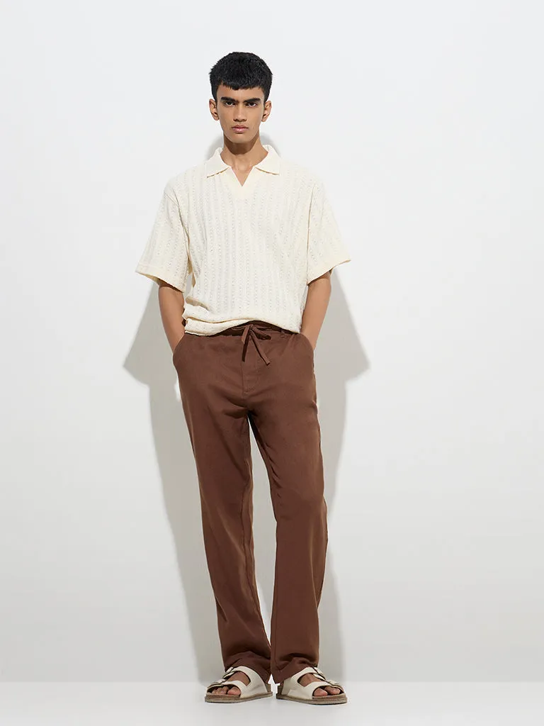 ETA Brown Relaxed-Fit Mid-Rise Cotton Chinos