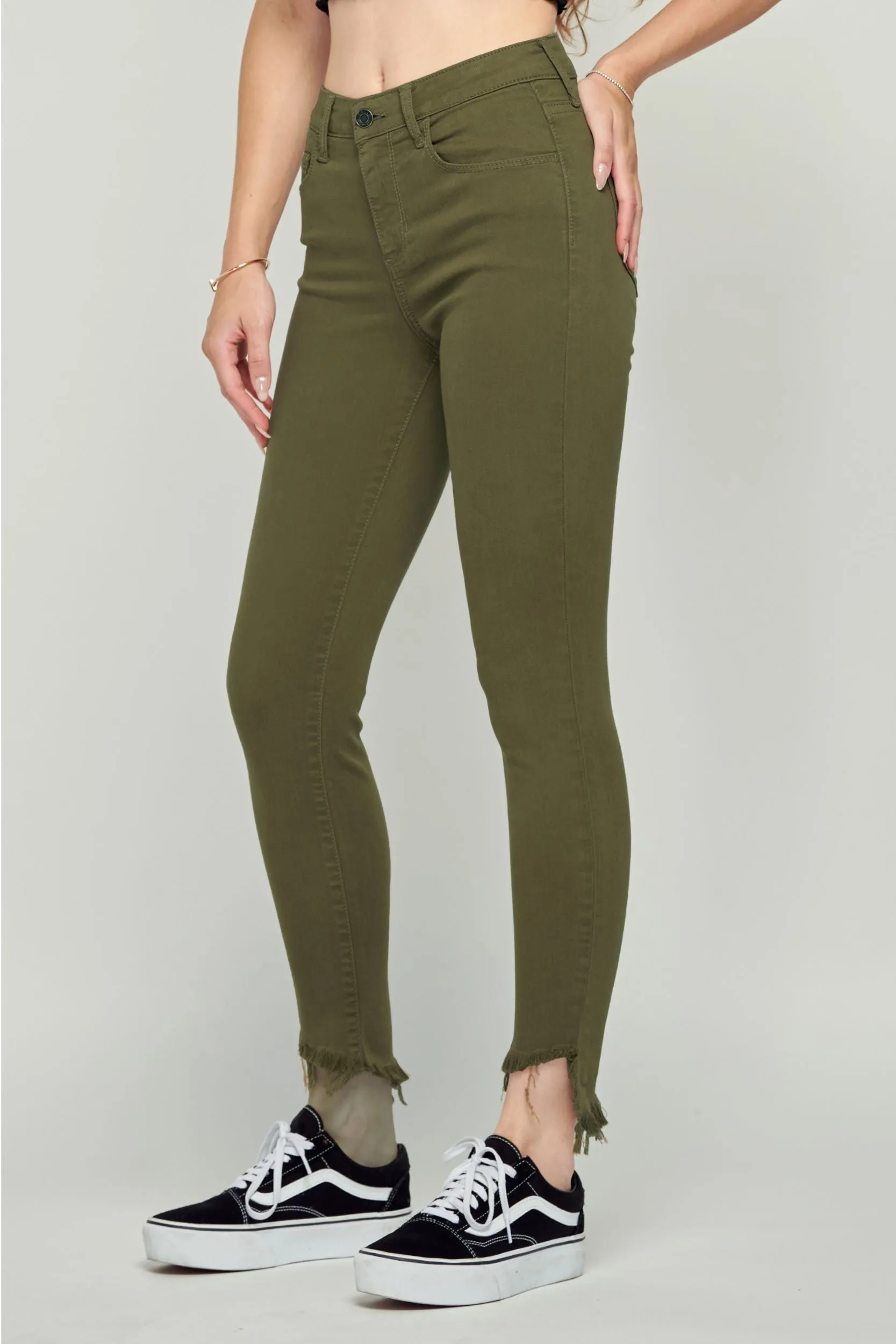 Frayed Hem Skinny Jeans