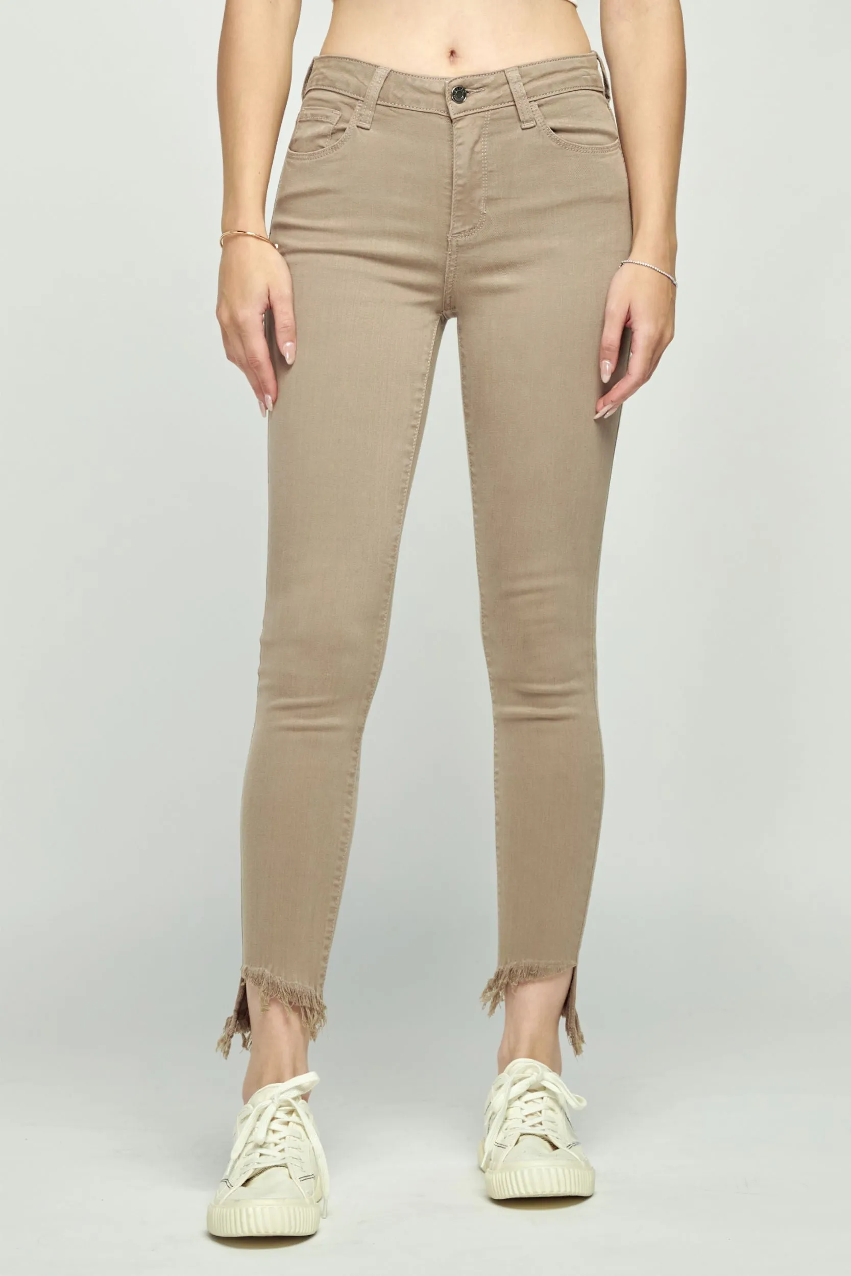 Frayed Hem Skinny Jeans