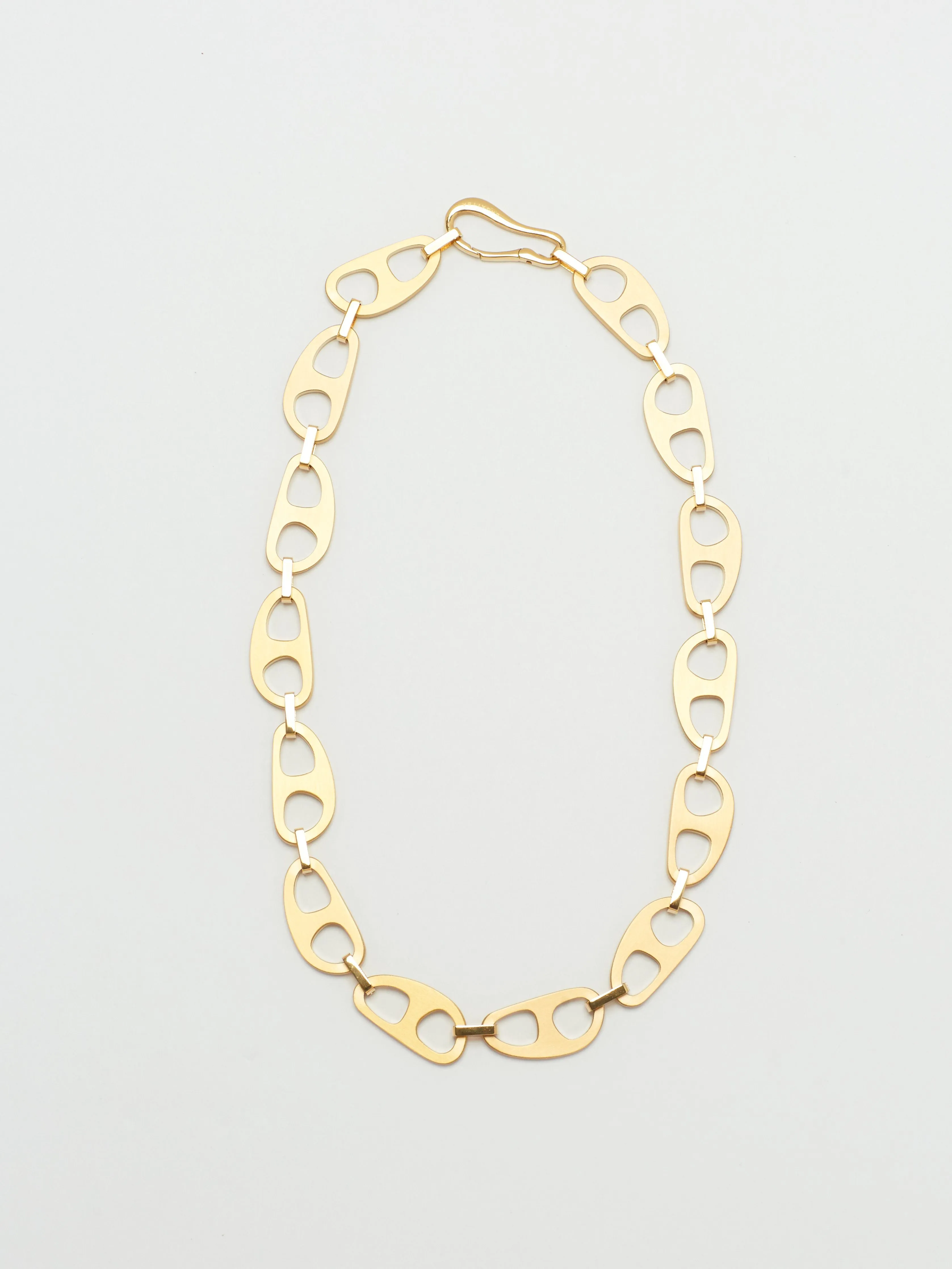 Gold Brushed Tab Necklace