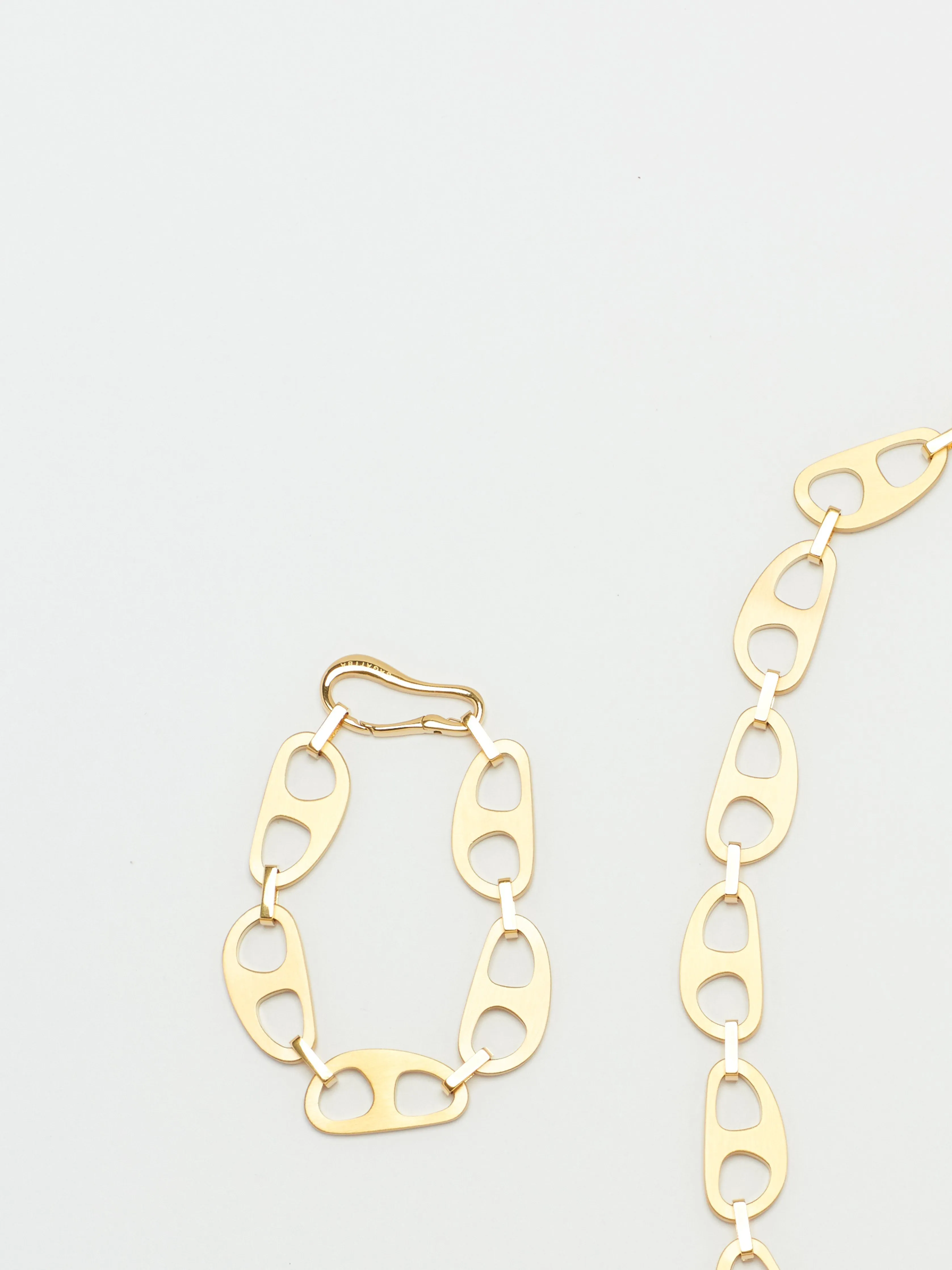 Gold Brushed Tab Necklace
