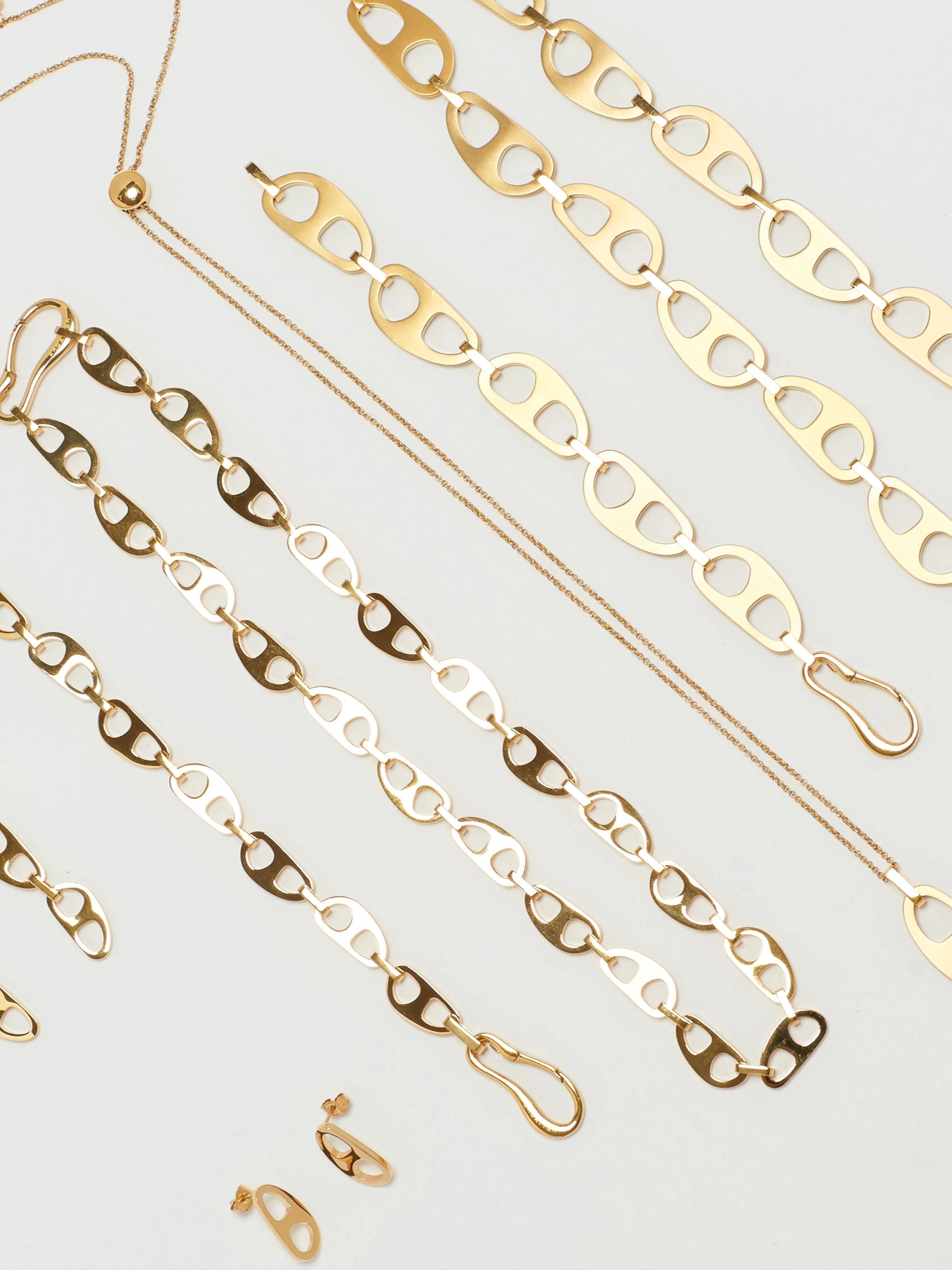 Gold Brushed Tab Necklace