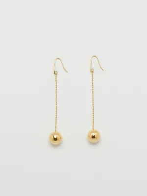 Gold Drop Sphere Earrings