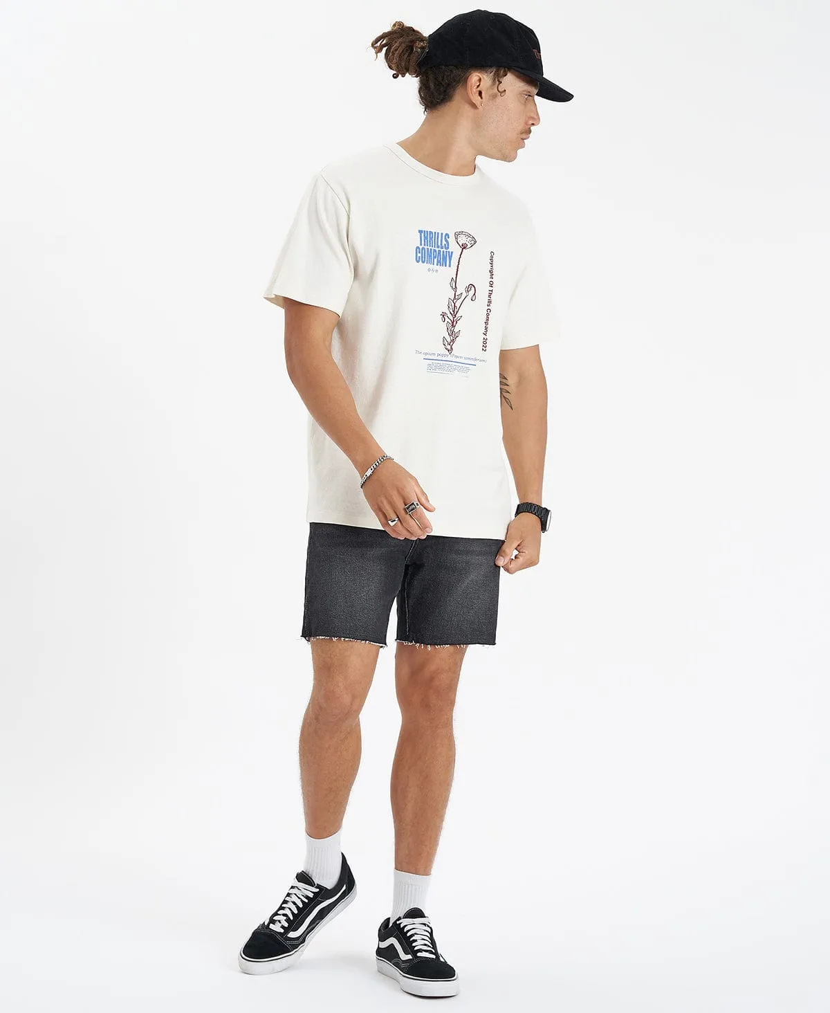 Hemp Natural Effects Merch Fit T-Shirt White