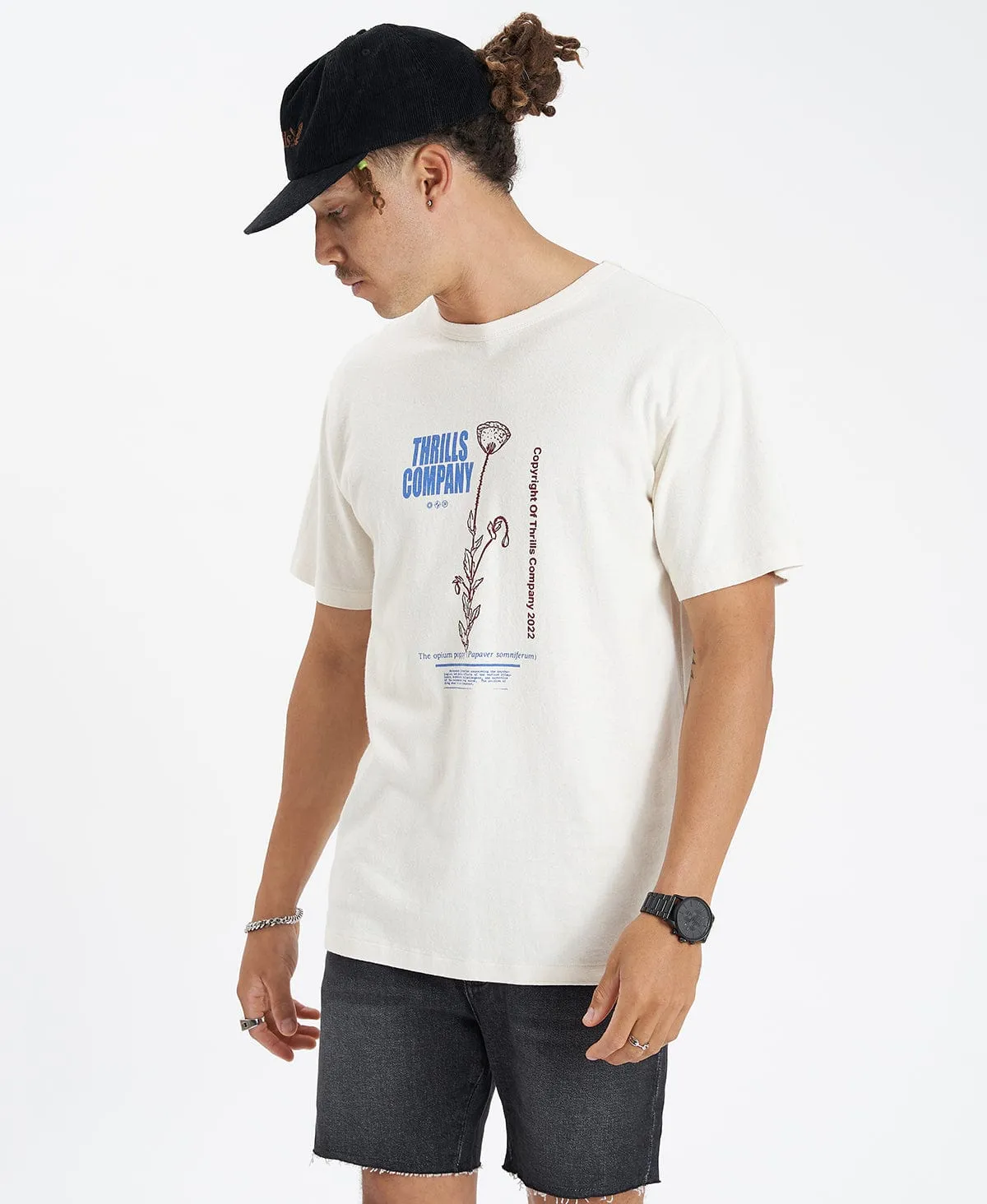 Hemp Natural Effects Merch Fit T-Shirt White