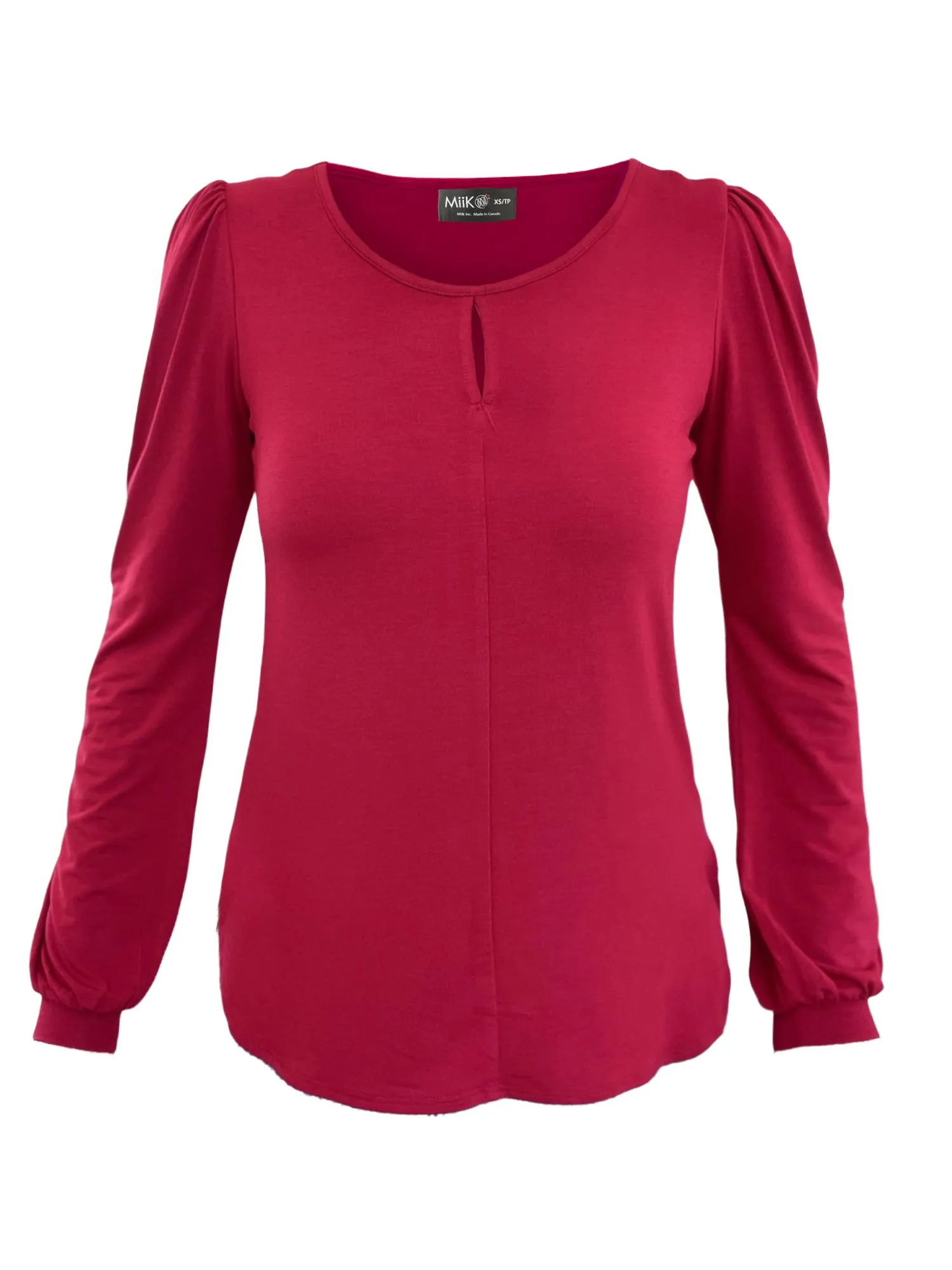 Janette puff sleeve reversible neckline blouse - FINAL SALE