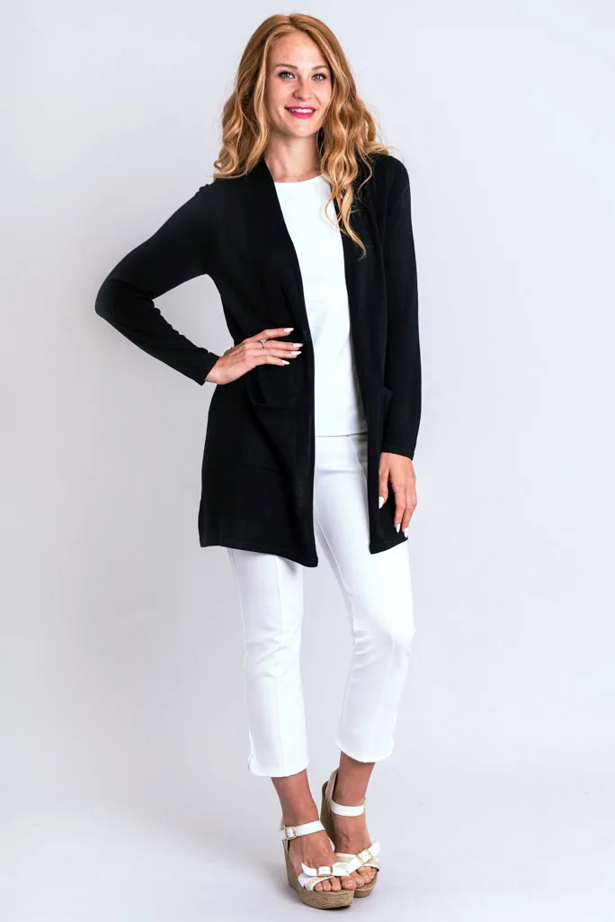 Justine Sweater, Black, Bamboo Cotton