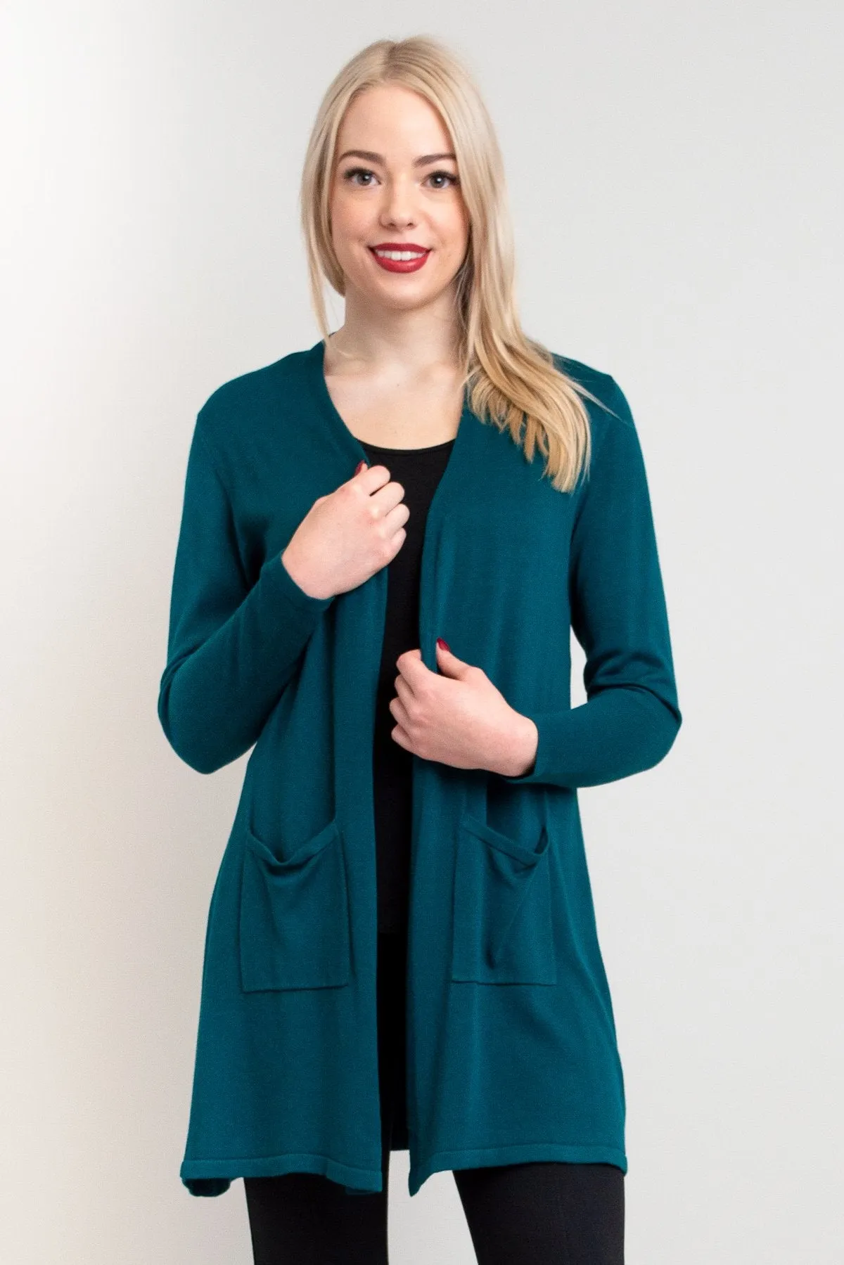 Justine Sweater, Teal, Bamboo Cotton