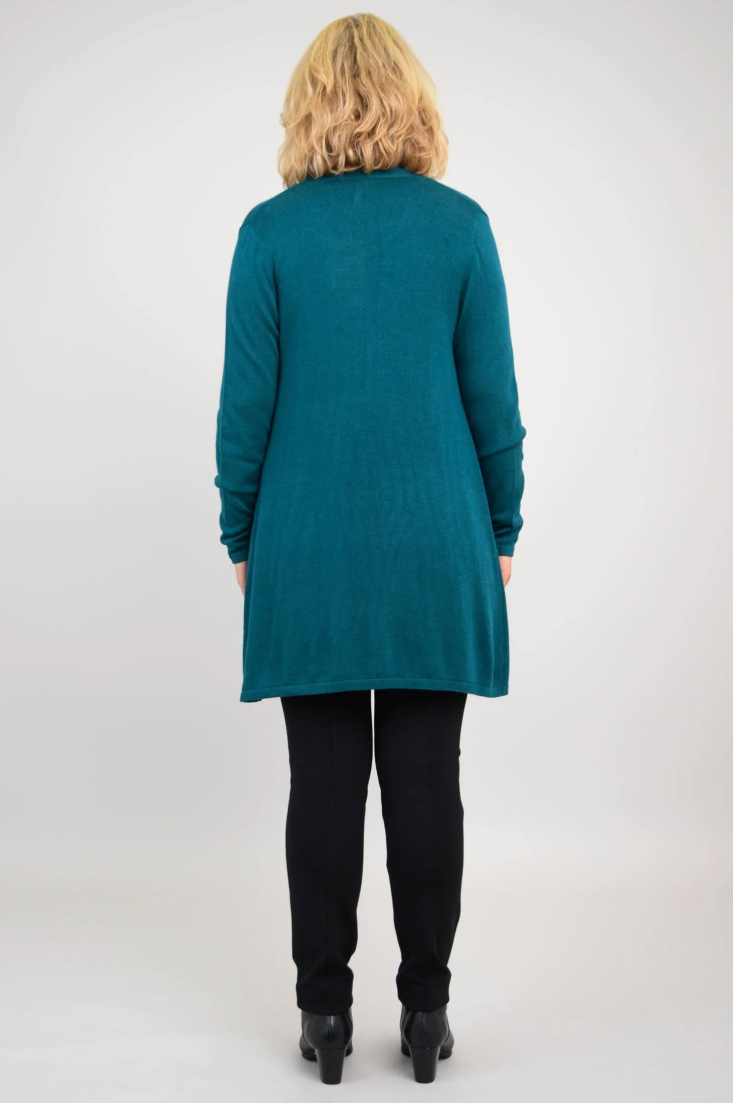 Justine Sweater, Teal, Bamboo Cotton