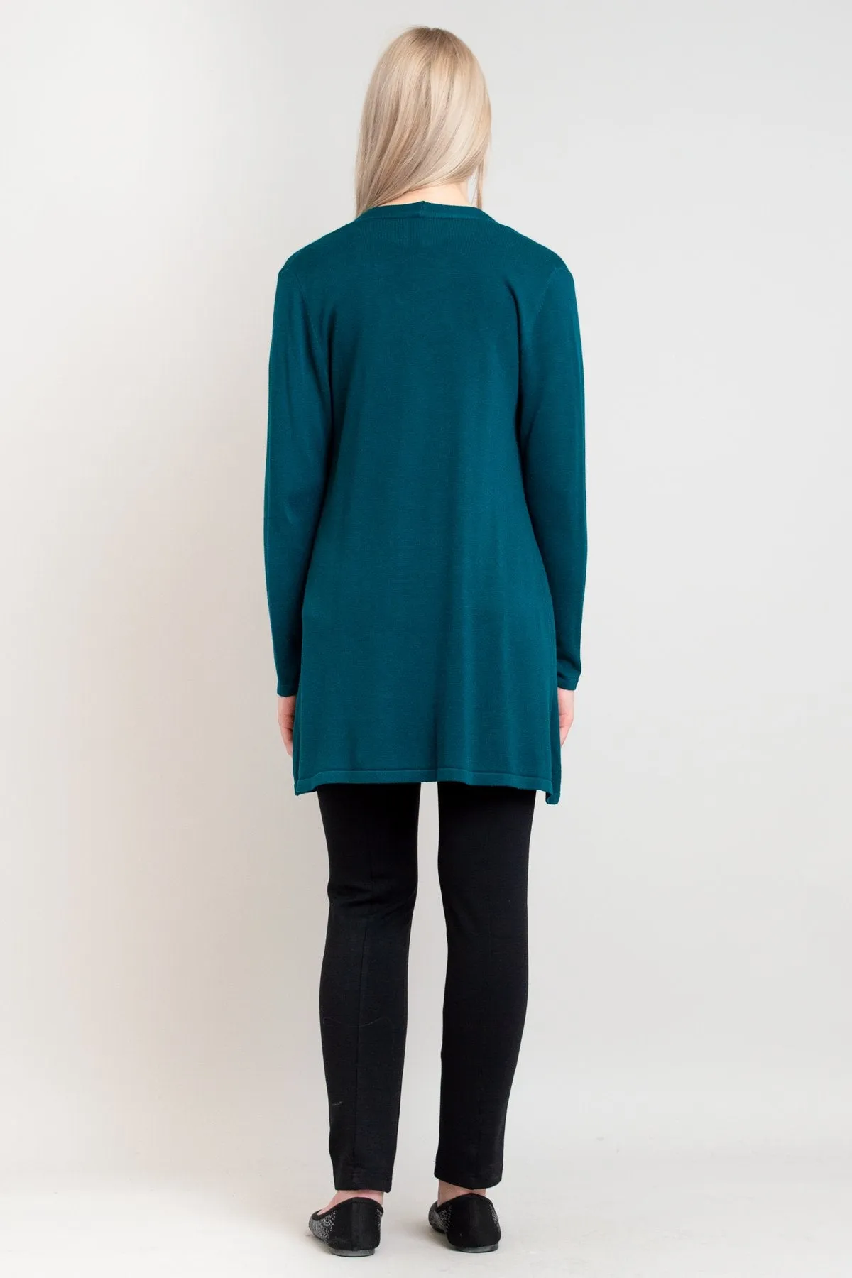 Justine Sweater, Teal, Bamboo Cotton