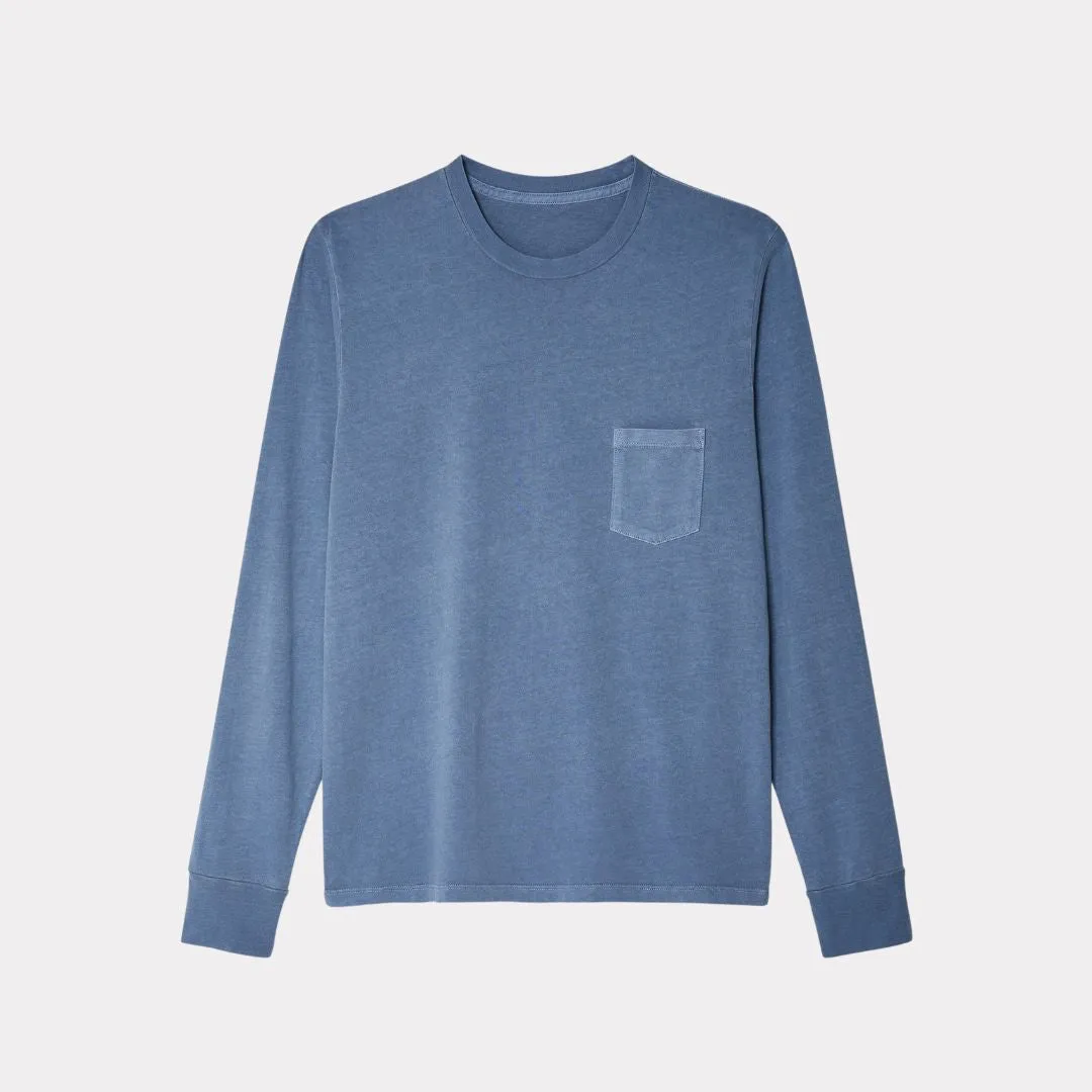 Long Sleeve Organic Recycle Pocket Tee (Air Force)