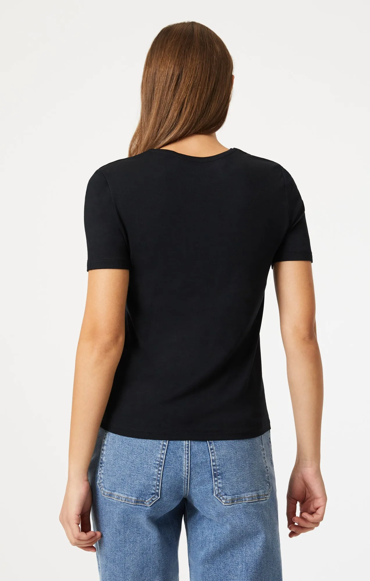 LUXE CREW NECK T-SHIRT IN BLACK