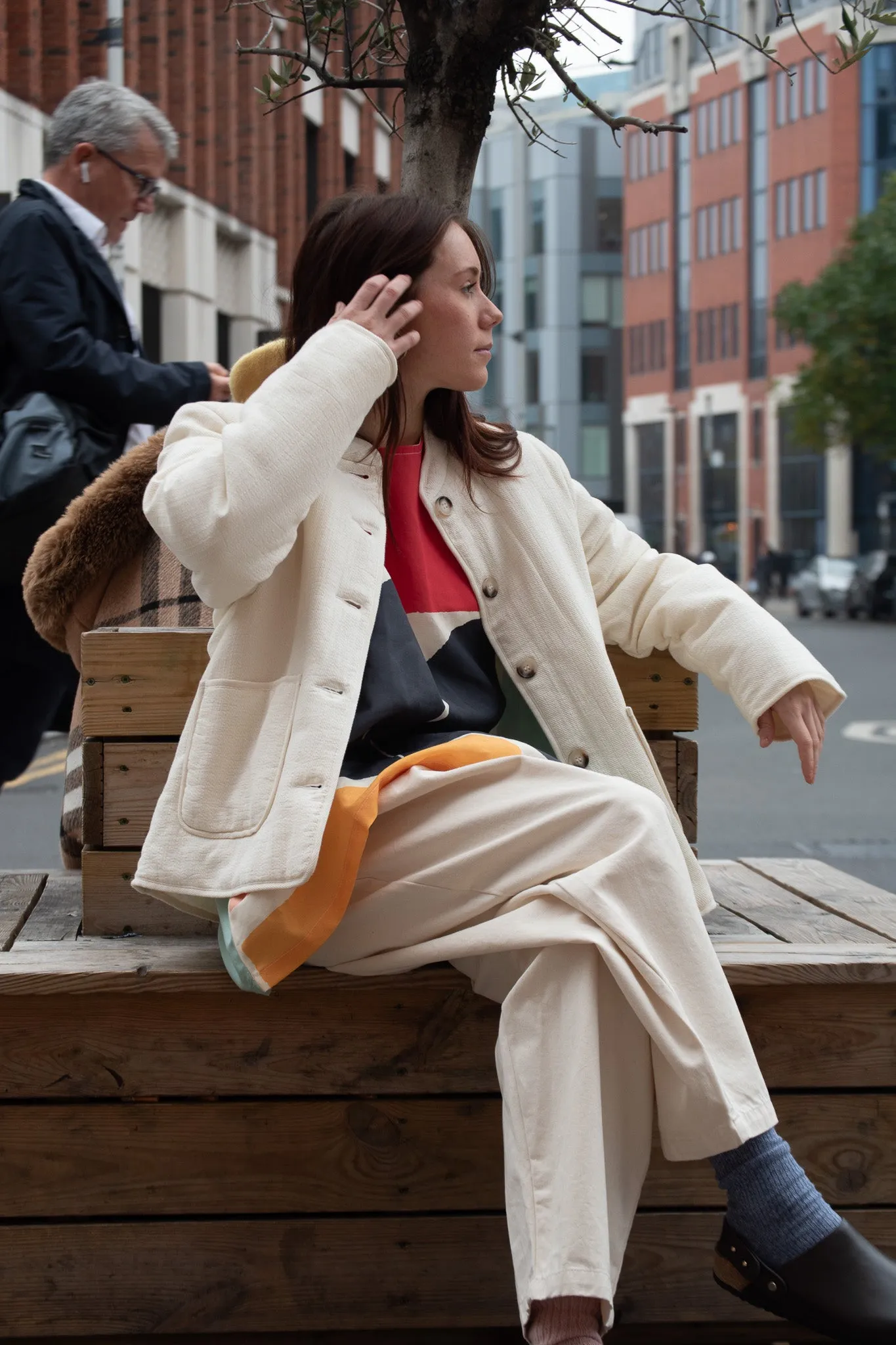 Nice Things Ecru Puffer Jacket
