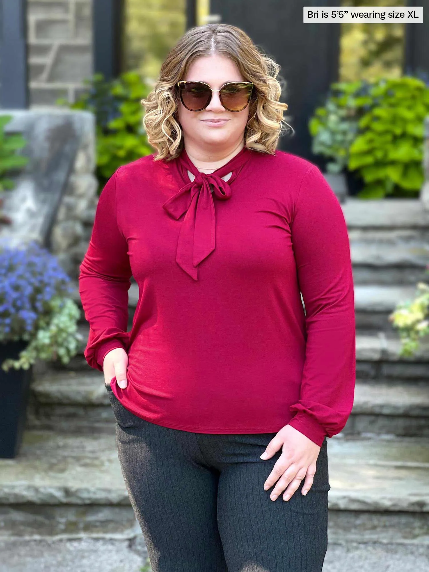 Rhoda tie neck blouse - FINAL SALE