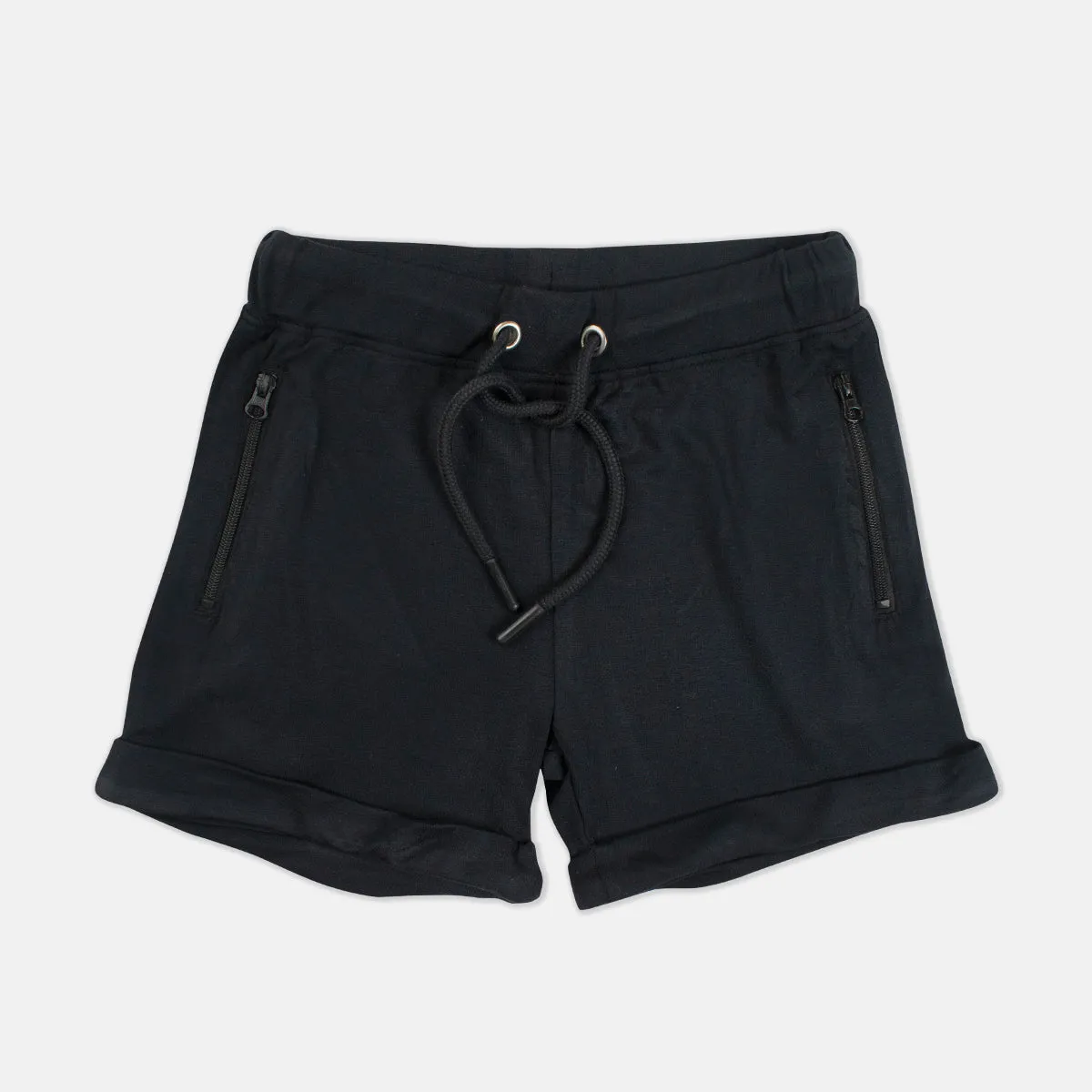 Rockstar jet black drawstring shorts