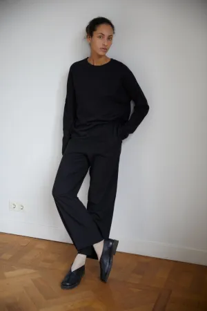 the long sleeve jersey top - black