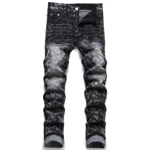 West Louis Punk Print Slim Fit Jeans