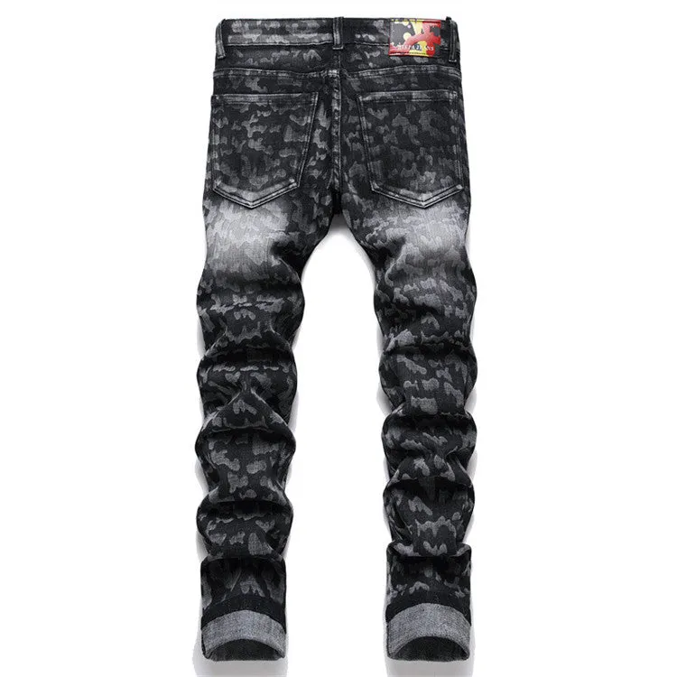 West Louis Punk Print Slim Fit Jeans