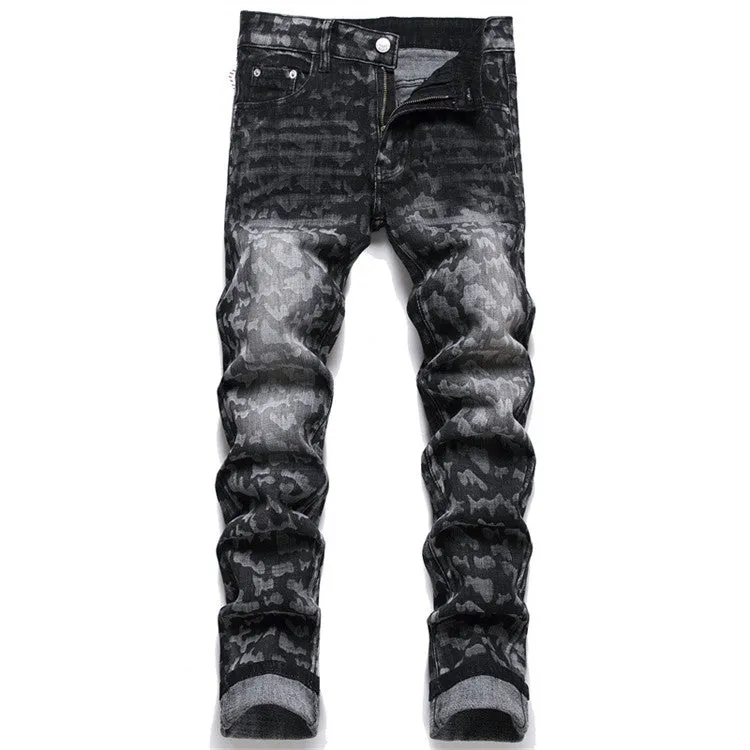 West Louis Punk Print Slim Fit Jeans
