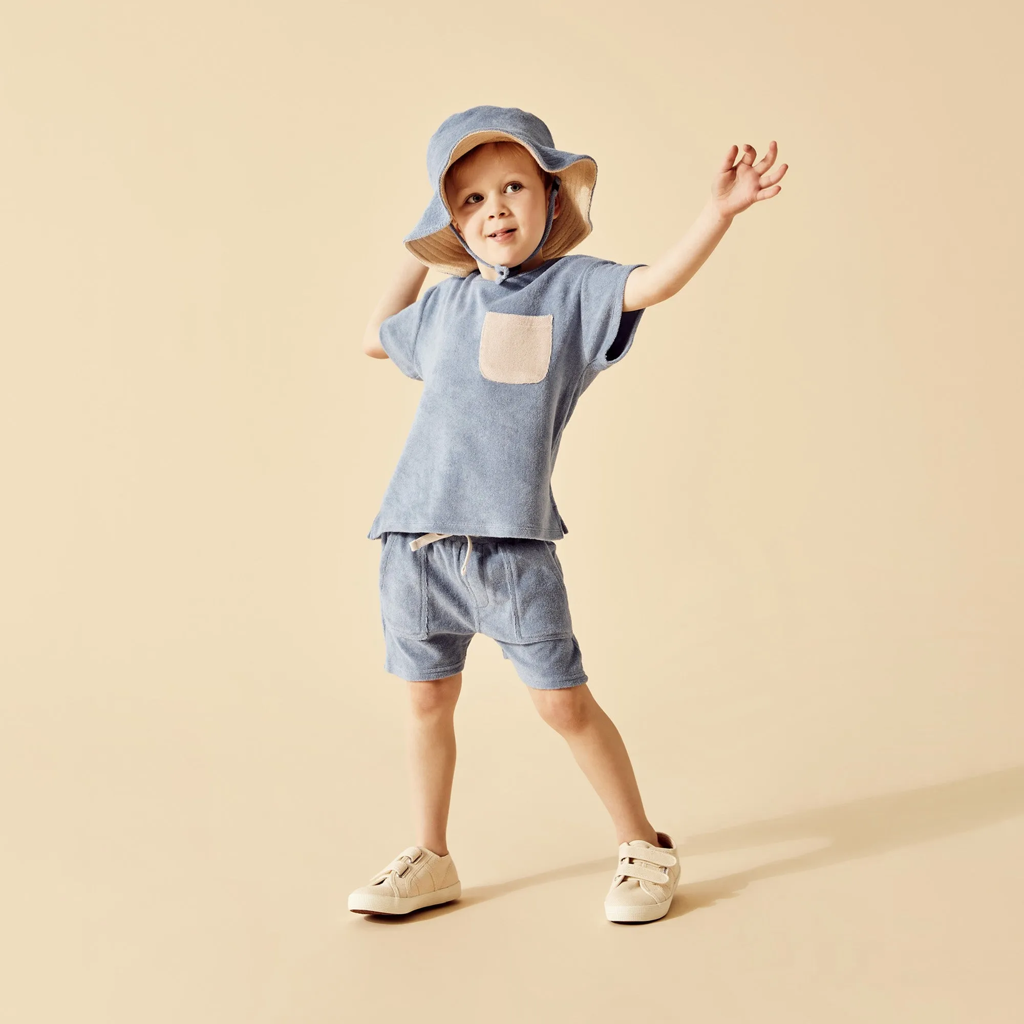 Wilson and Frenchy Organic Terry Tee Dusty Blue