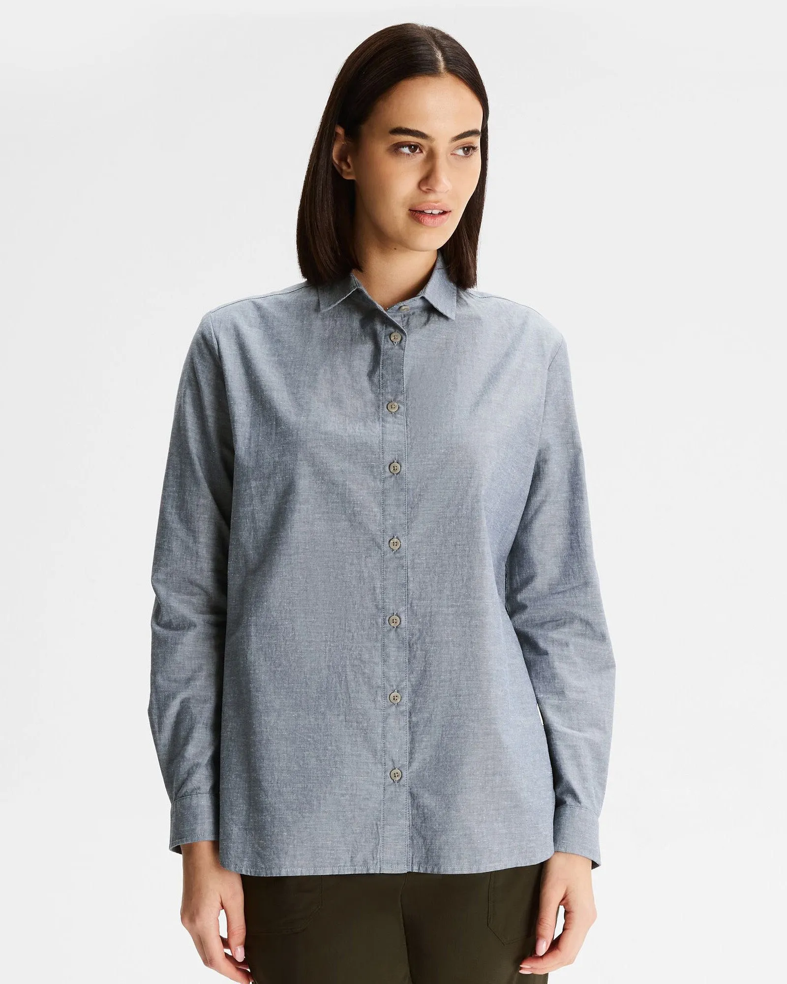Women's Flaxton LT Long Sleeve Shirt - Chambray Blue